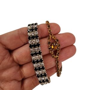 Bundle of 2 vintage rhinestone bracelets